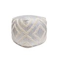 Kd Vestidor Grand Canyon Cotton Pouf - Silver Foiled - 17.75 x 17.75 x 17.75 in. KD2637138